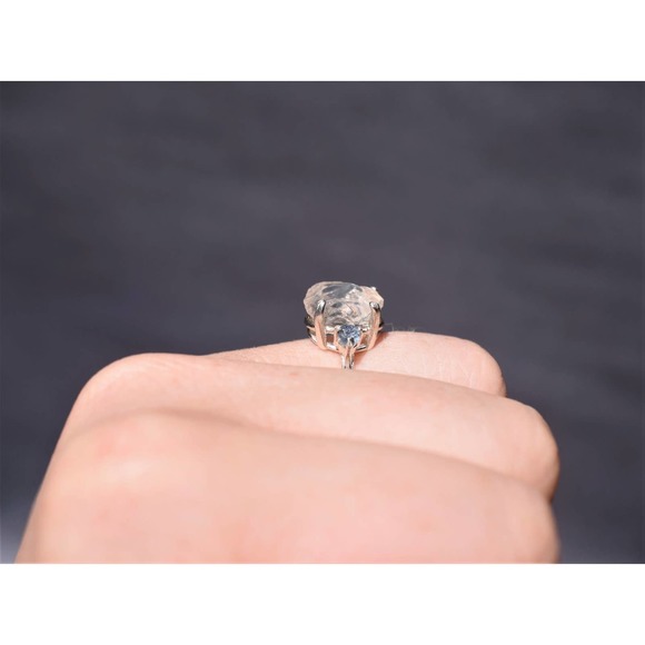 Alternative Engagement Ring Unconventional Raw Rough Diamond Ring Organic - Picture 4 of 6
